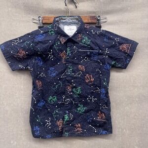 Craft+Flow Shirt Little Boys Large Navy Zodiac Constellation Print Short Sleeve